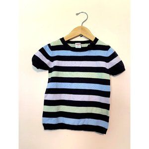 GYMBOREE GIRLS STRIPED SHORT SLEEVE SWEATER. SIZE 6 100% COTTON